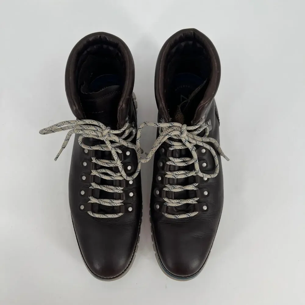 Cole Haan ZeroGrand Hiker Boot Mens 9.5W Dark Brown Leather Lace Up Waterproof